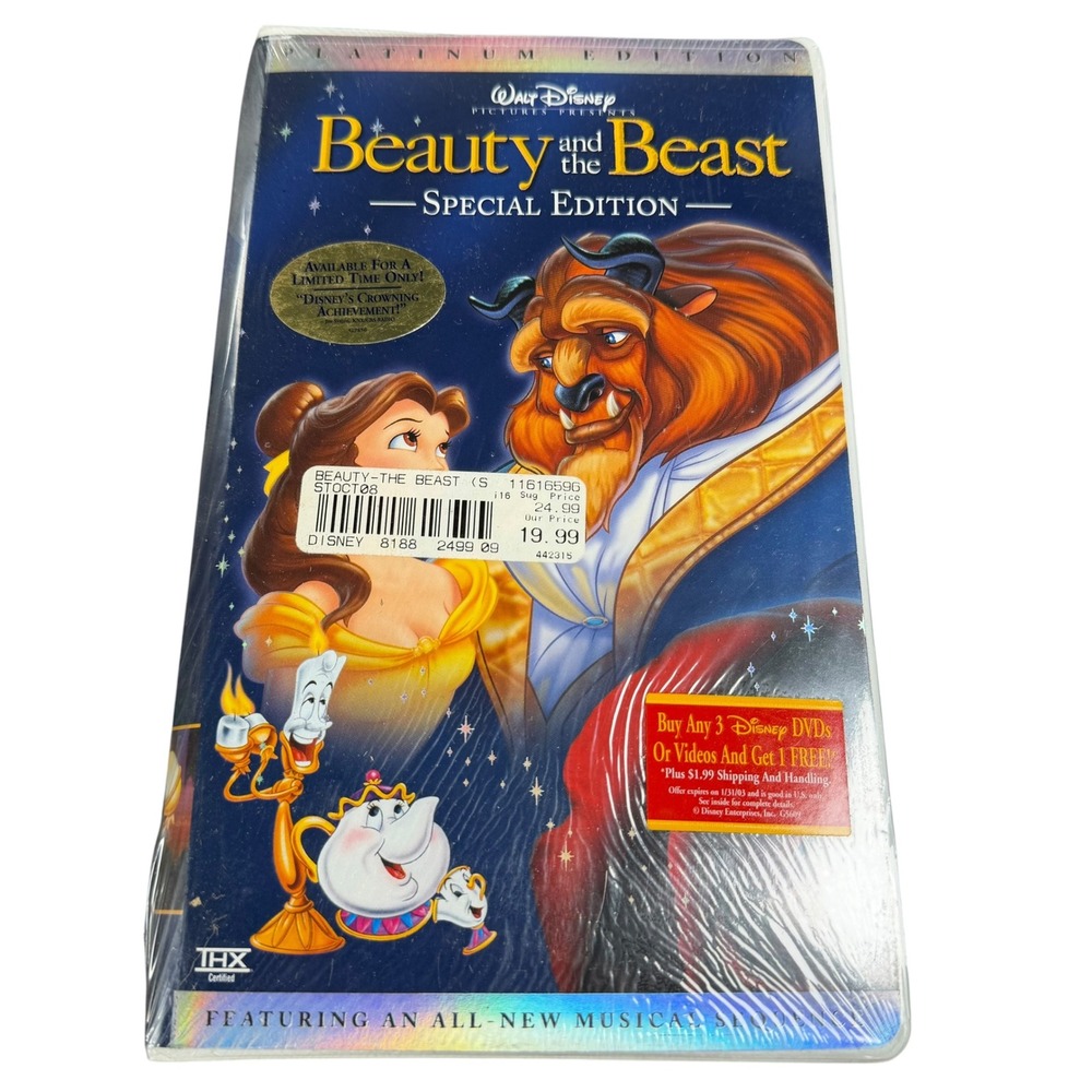Disney Beauty and the Beast VHS Special Platinum Edition New Sealed Clamshell
